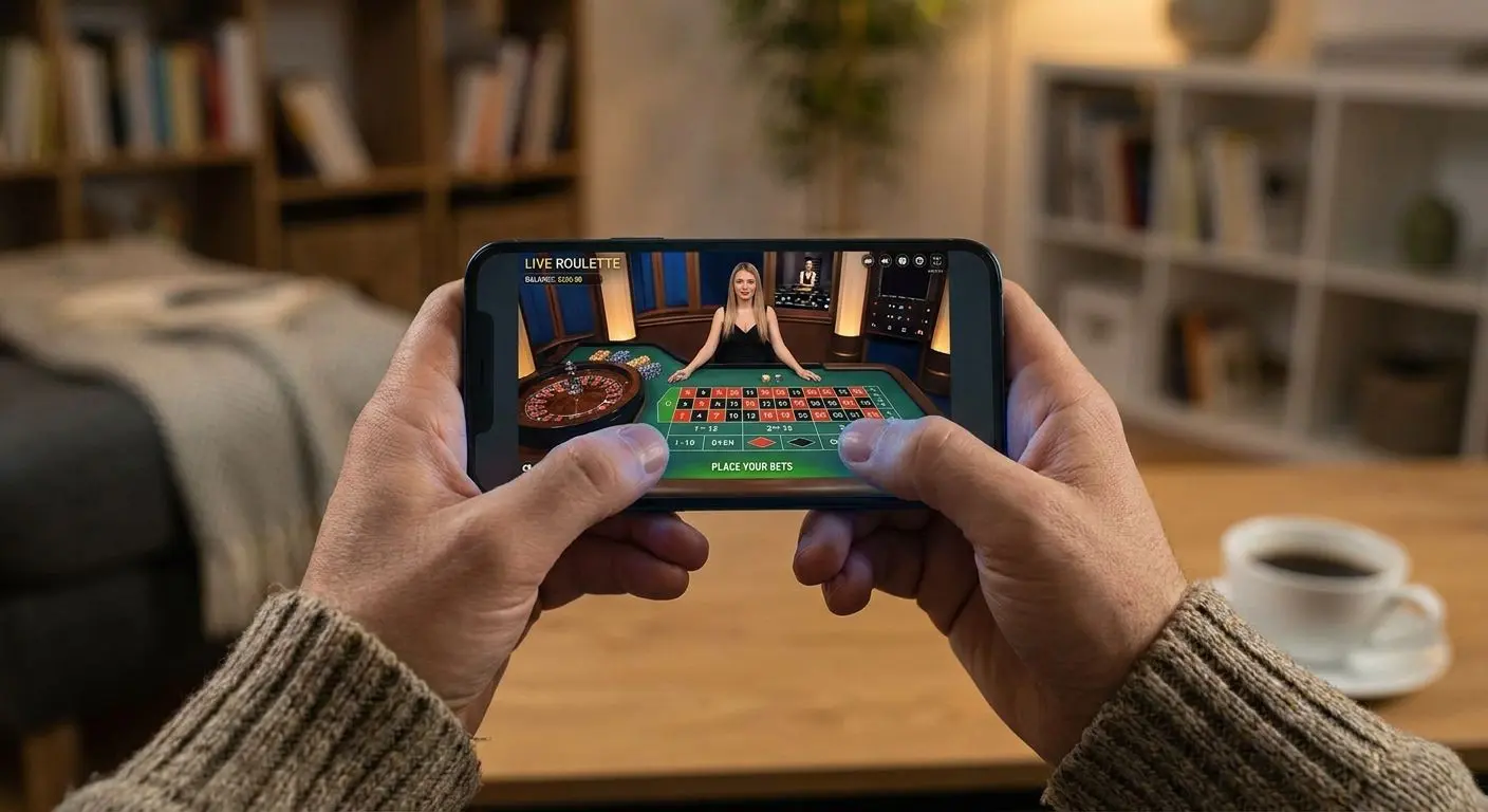 Χρήση live roulette interface από κινητό
