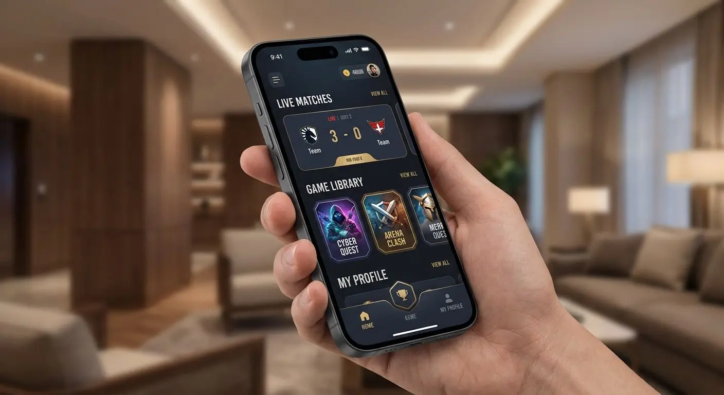 iPhone με ανοιχτή την mobile εμπειρία bwin και μενού παιχνιδιών